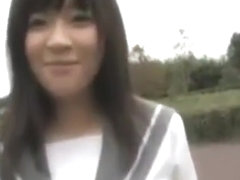 Cute girl sex like a schoolgirl in Japanese uniform.