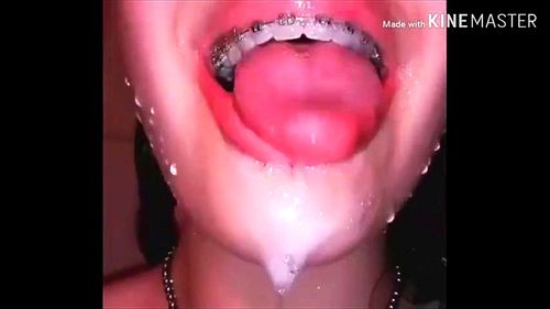 best of Spit fetish girl goth tongue